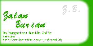 zalan burian business card